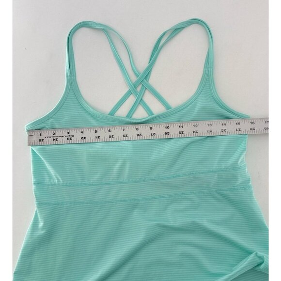 Soybu Active Turquoise Striped Dress Sz L Built In Bra Preppy‎ Boho See Photos - Picture 10 of 11